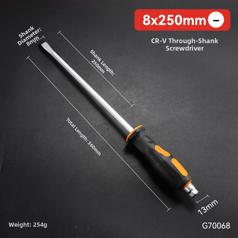 Pramoninio lygio atsuktuvas rinkinys su kryžiu ir plokščia galvu, ilga ašis, chromo vanadžio plienas, magnetinis ir izoliuotos rankenos