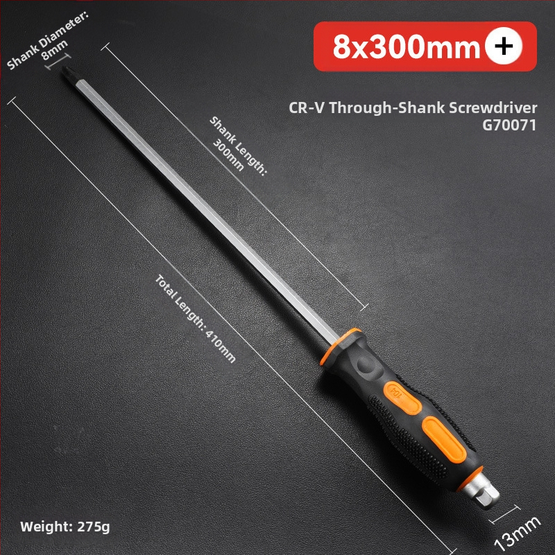Pramoninio lygio atsuktuvas rinkinys su kryžiu ir plokščia galvu, ilga ašis, chromo vanadžio plienas, magnetinis ir izoliuotos rankenos