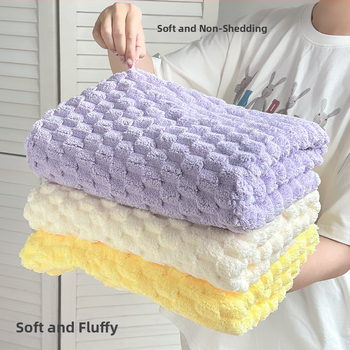 Τριμερές σετ μπάνιου: πετσέτα περιτυλίγματος για ενήλικες, καπέλο στέγνωσης μαλλιών και πετσέτα, υλικό από καθαρό βαμβάκι, νήμα 150D, μάρκα Silent Love