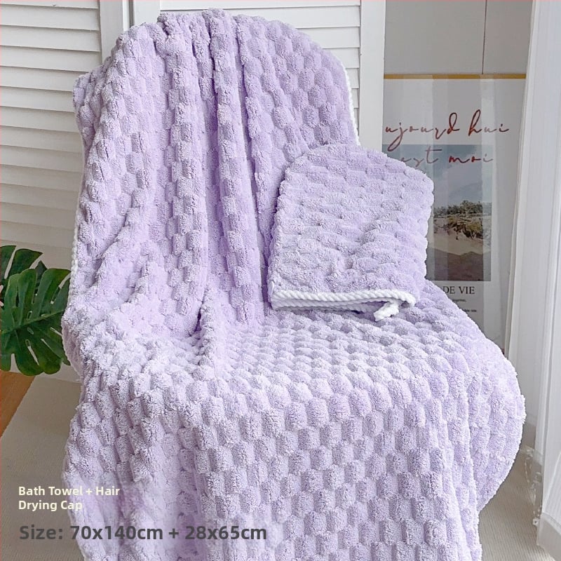 Set baie din trei piese: prosop de înfășurat pentru adulți, căciulă de uscare a părului și prosop; bumbac 100%, fir 150D, marca Silent Love