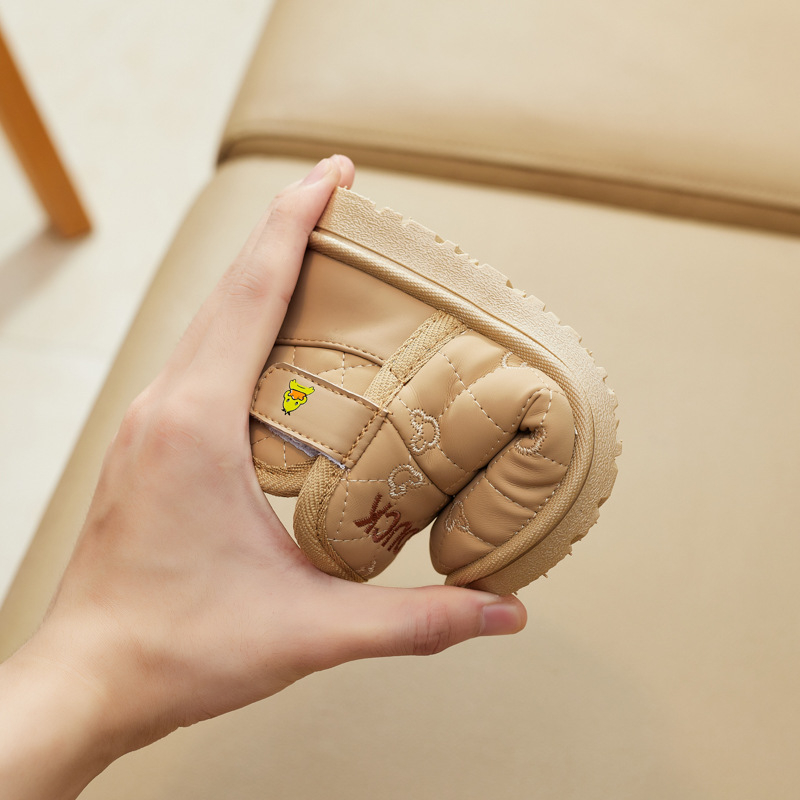 Botine copii până la gleznă, piele microfibră, stil minimalist, potrivite pentru vârsta 4–12 ani, marca Dingmeng Little Yellow Duck