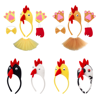 Παιδικό κορδέλα μαλλιών με μοτίβο κοτόπουλου σε καρτούν, πλαστικό, χειροποίητο, χωρίς ένθετα, κατάλληλο για παιδιά