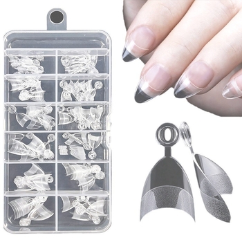 Migdolo formos nagų lipukai, skaidrūs, labai ploni ir nepastebimi, pusiau matinė apdaila, 120 vnt