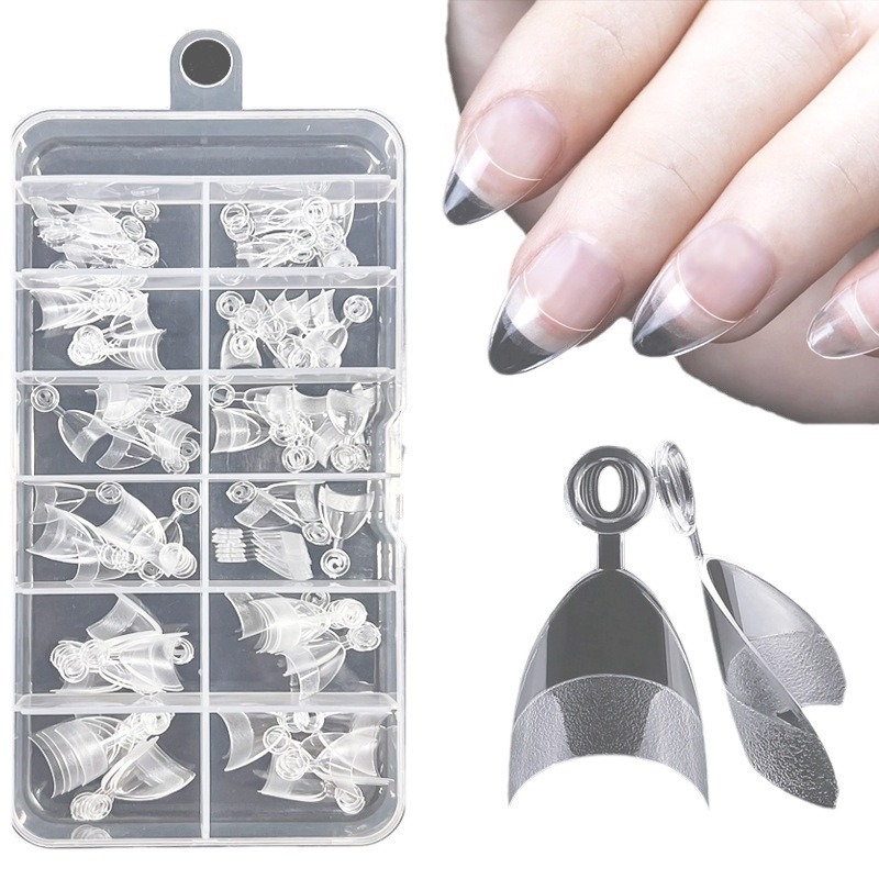 Migdolo formos nagų lipukai, skaidrūs, labai ploni ir nepastebimi, pusiau matinė apdaila, 120 vnt