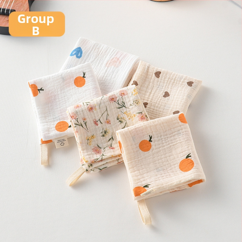 5 bucăți de șervețele pătrate pentru bebeluși, din bumbac 100% pentru saliva, eructare și curățarea feței, potrivite pentru nou-născuți