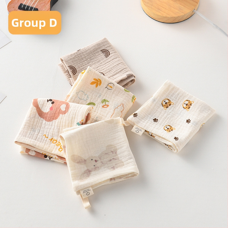 5 bucăți de șervețele pătrate pentru bebeluși, din bumbac 100% pentru saliva, eructare și curățarea feței, potrivite pentru nou-născuți