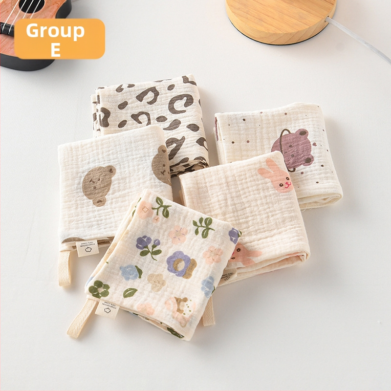 5 bucăți de șervețele pătrate pentru bebeluși, din bumbac 100% pentru saliva, eructare și curățarea feței, potrivite pentru nou-născuți