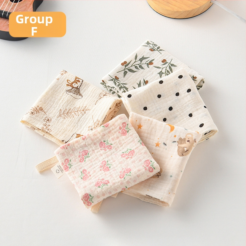 5 bucăți de șervețele pătrate pentru bebeluși, din bumbac 100% pentru saliva, eructare și curățarea feței, potrivite pentru nou-născuți