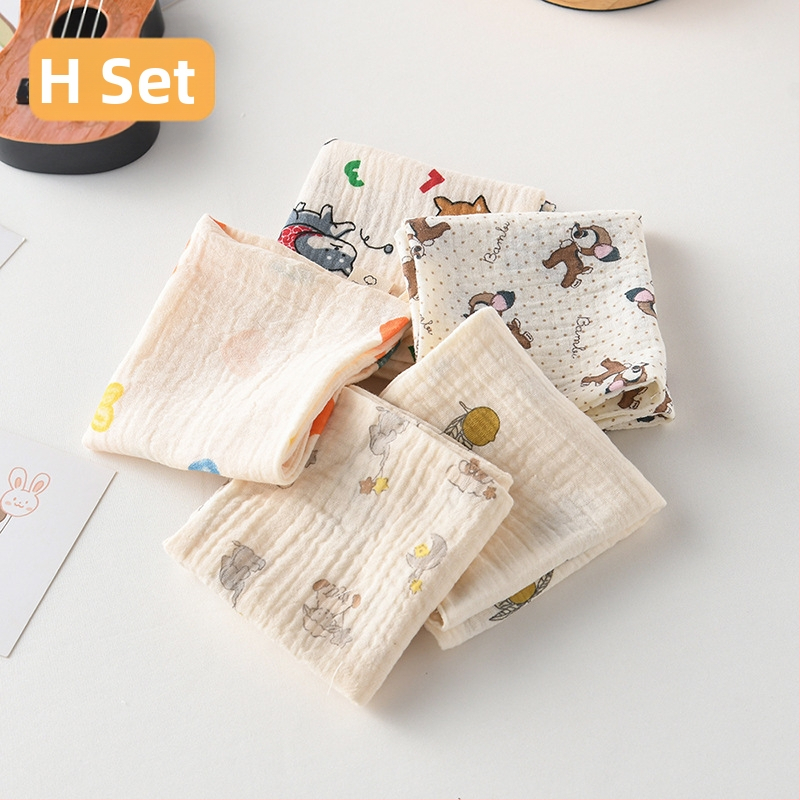 5 bucăți de șervețele pătrate pentru bebeluși, din bumbac 100% pentru saliva, eructare și curățarea feței, potrivite pentru nou-născuți