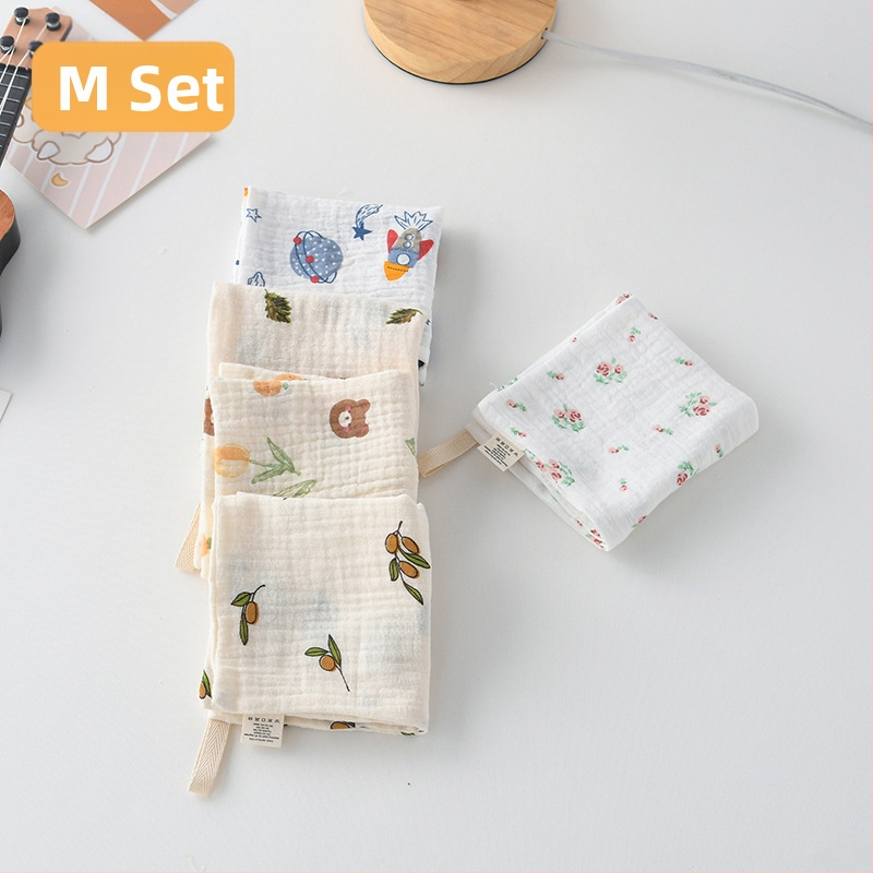 5 bucăți de șervețele pătrate pentru bebeluși, din bumbac 100% pentru saliva, eructare și curățarea feței, potrivite pentru nou-născuți