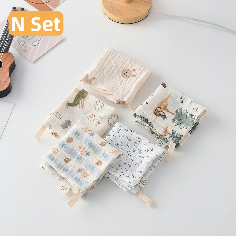 5 bucăți de șervețele pătrate pentru bebeluși, din bumbac 100% pentru saliva, eructare și curățarea feței, potrivite pentru nou-născuți