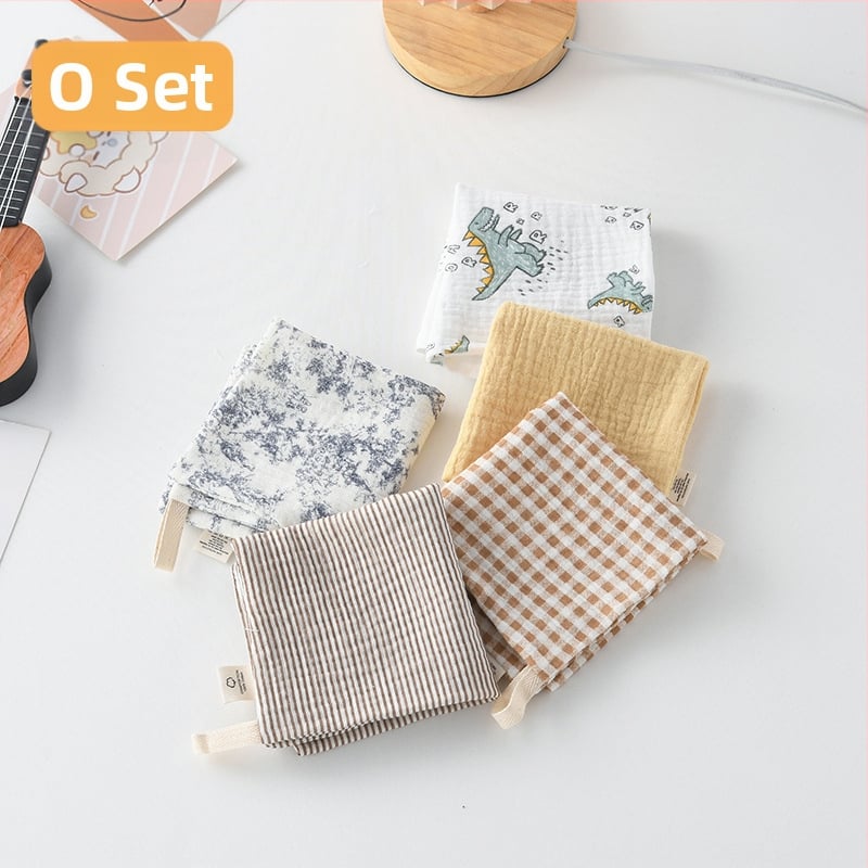 5 bucăți de șervețele pătrate pentru bebeluși, din bumbac 100% pentru saliva, eructare și curățarea feței, potrivite pentru nou-născuți