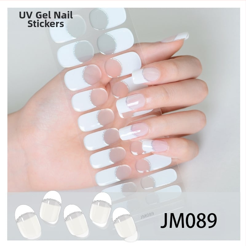 XT Pusiau kietėjantys gel nagų lipdukai – UV lempos aktyvavimas, prancūziškas stilius, raštai: rožė, marmuras, gėlės