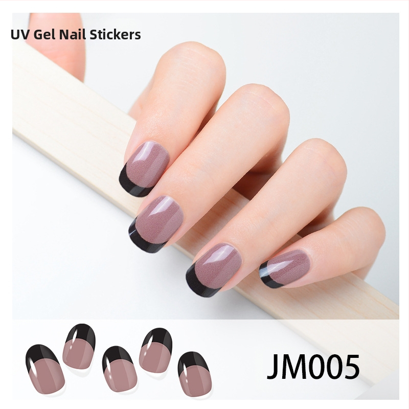 XT Полуизсушени гел лак стикери за нокти – активирани с UV лампа, френски стил, дизайни: рози, мрамор, цветя