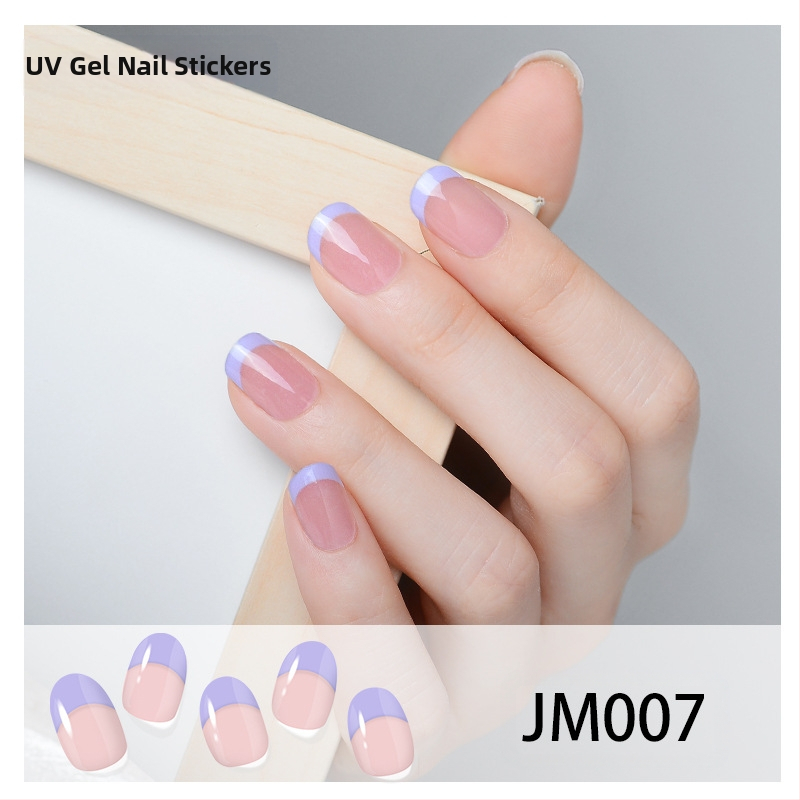 XT Полуизсушени гел лак стикери за нокти – активирани с UV лампа, френски стил, дизайни: рози, мрамор, цветя