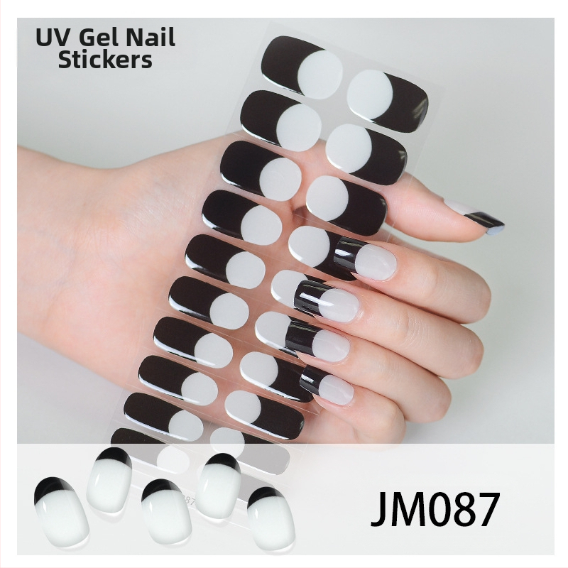 XT Полуизсушени гел лак стикери за нокти – активирани с UV лампа, френски стил, дизайни: рози, мрамор, цветя