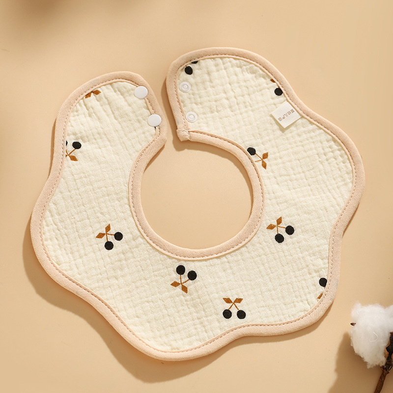 Biber pentru bebeluși din tifon de bumbac, impermeabil, imprimat cu desene animate, potrivit pentru 0–6 ani.