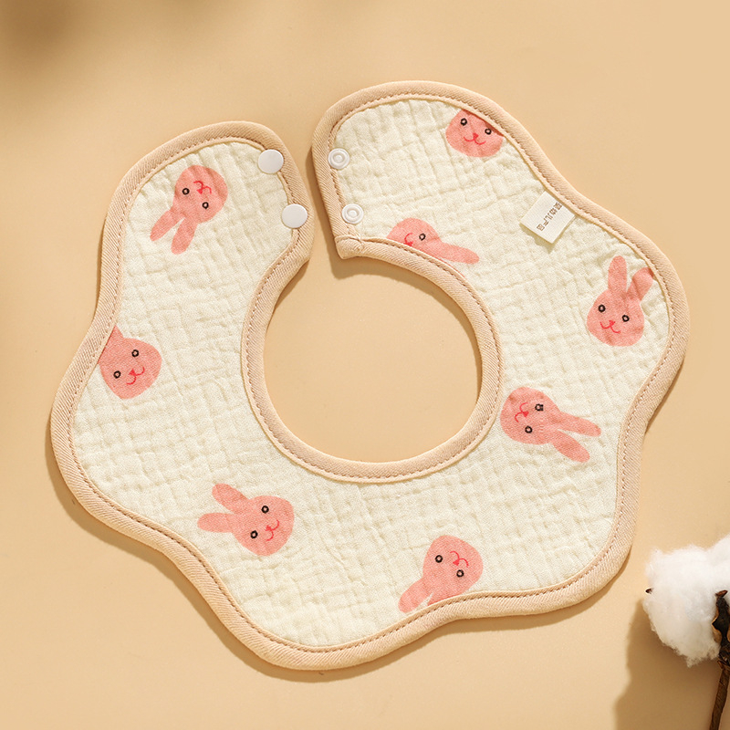 Biber pentru bebeluși din tifon de bumbac, impermeabil, imprimat cu desene animate, potrivit pentru 0–6 ani.