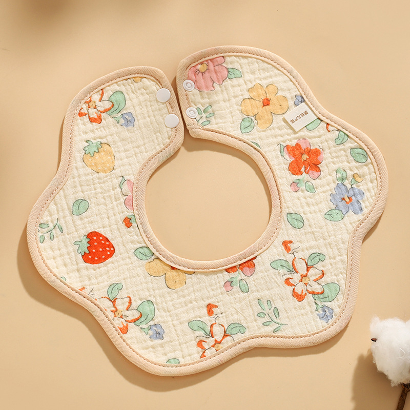 Biber pentru bebeluși din tifon de bumbac, impermeabil, imprimat cu desene animate, potrivit pentru 0–6 ani.