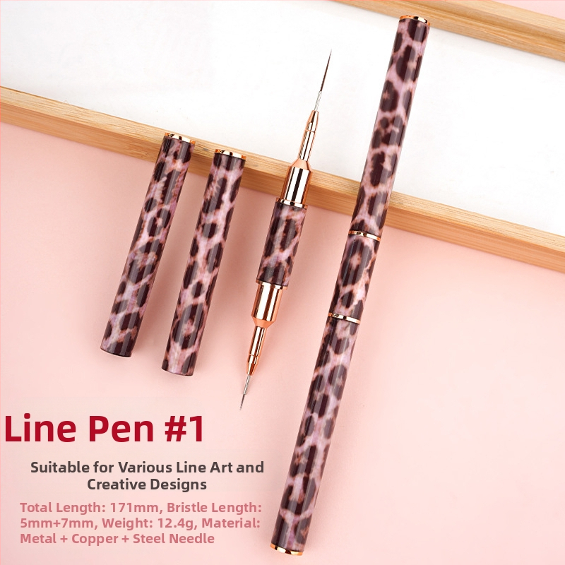 Minychi 5‑частен комплект инструменти за ноктна арт с метални дълги дръжки, плосък връх за градиентно рисуване и фини линии