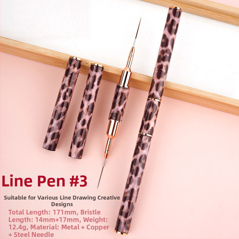 Minychi 5‑частен комплект инструменти за ноктна арт с метални дълги дръжки, плосък връх за градиентно рисуване и фини линии