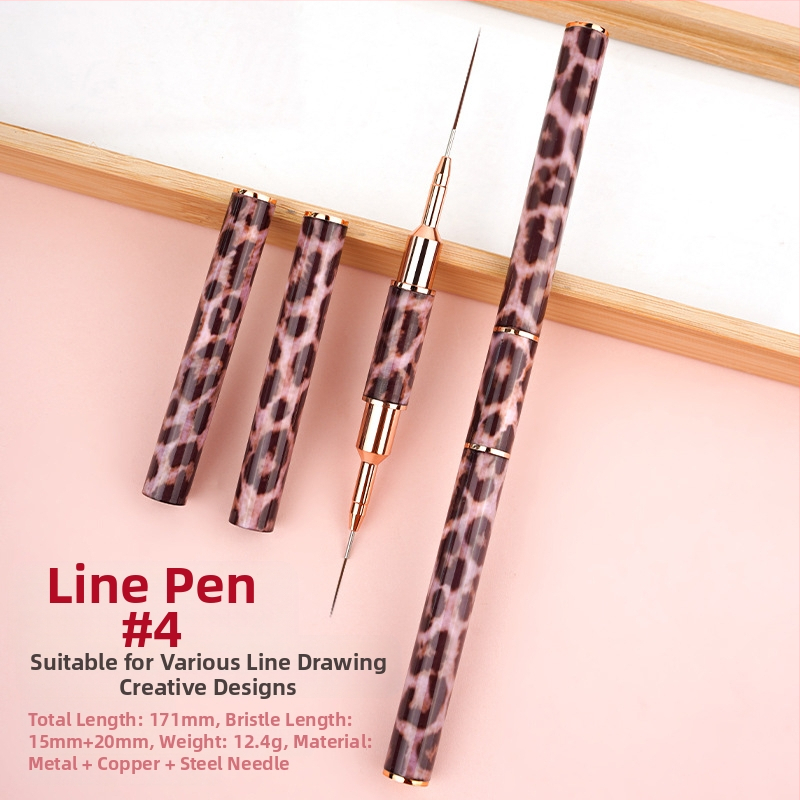 Minychi 5‑частен комплект инструменти за ноктна арт с метални дълги дръжки, плосък връх за градиентно рисуване и фини линии