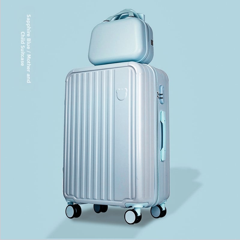 Детски куфар за ръчен багаж с колела — ABS+PC материал; водоустойчив, износоустойчив; защита срещу кражба; 360° въртящи колела; тегло 3 кг