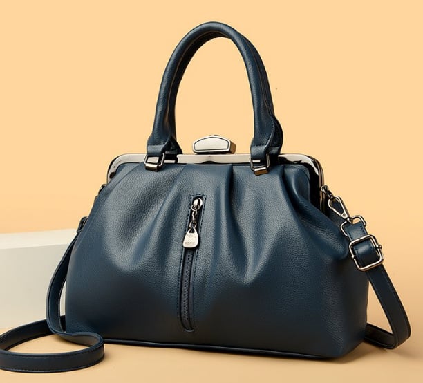 PU bőr crossbody táska, városi stílus, nagy kapacitás, horizontális négyzet alakú forma, zárással záródó