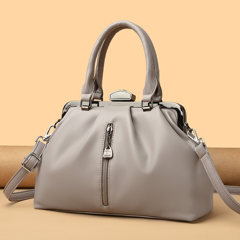 PU bőr crossbody táska, városi stílus, nagy kapacitás, horizontális négyzet alakú forma, zárással záródó