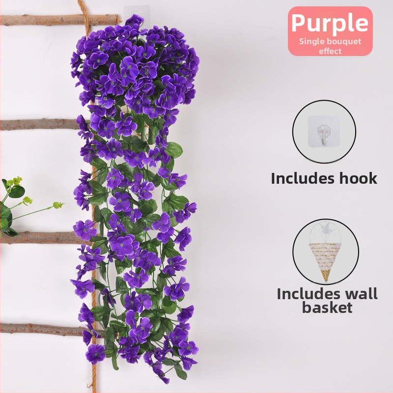 Selyem virág indája (Változat: Violet; Használat: Egyéb; Falra akasztható virágos műalkotás)