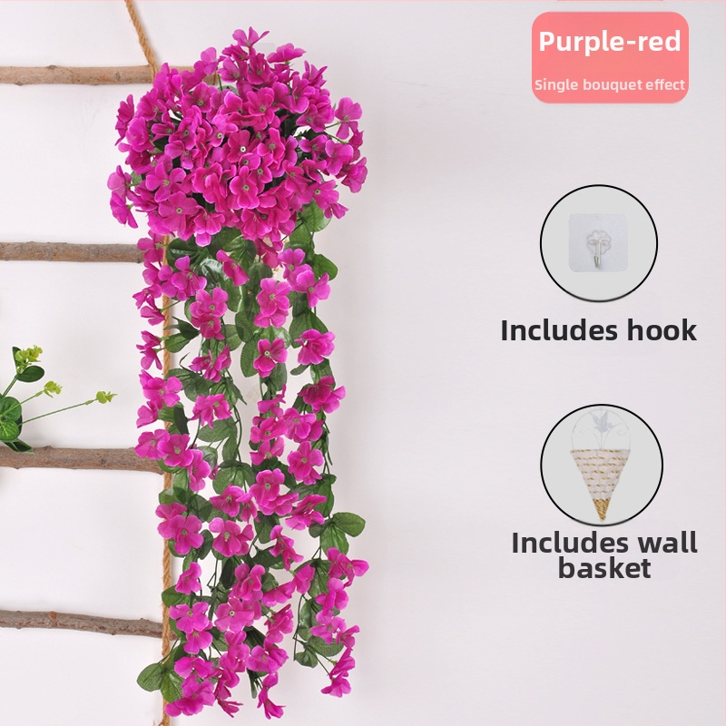 Selyem virág indája (Változat: Violet; Használat: Egyéb; Falra akasztható virágos műalkotás)