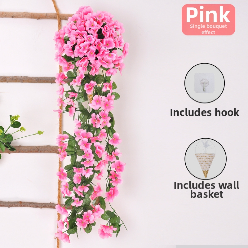 Selyem virág indája (Változat: Violet; Használat: Egyéb; Falra akasztható virágos műalkotás)