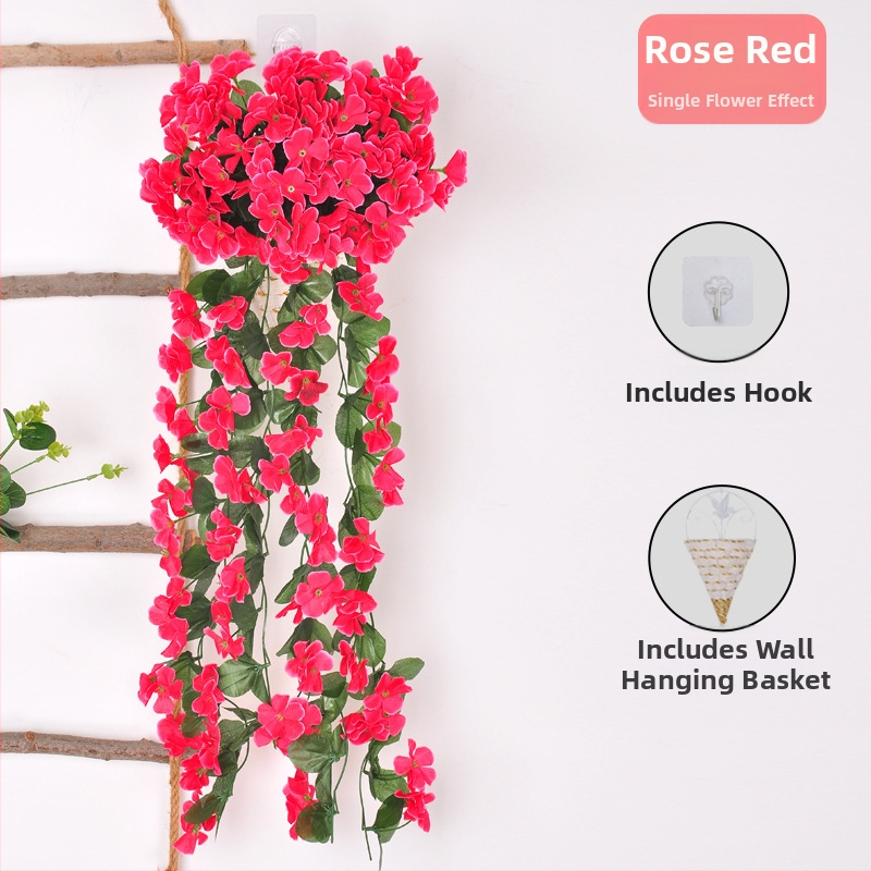 Selyem virág indája (Változat: Violet; Használat: Egyéb; Falra akasztható virágos műalkotás)