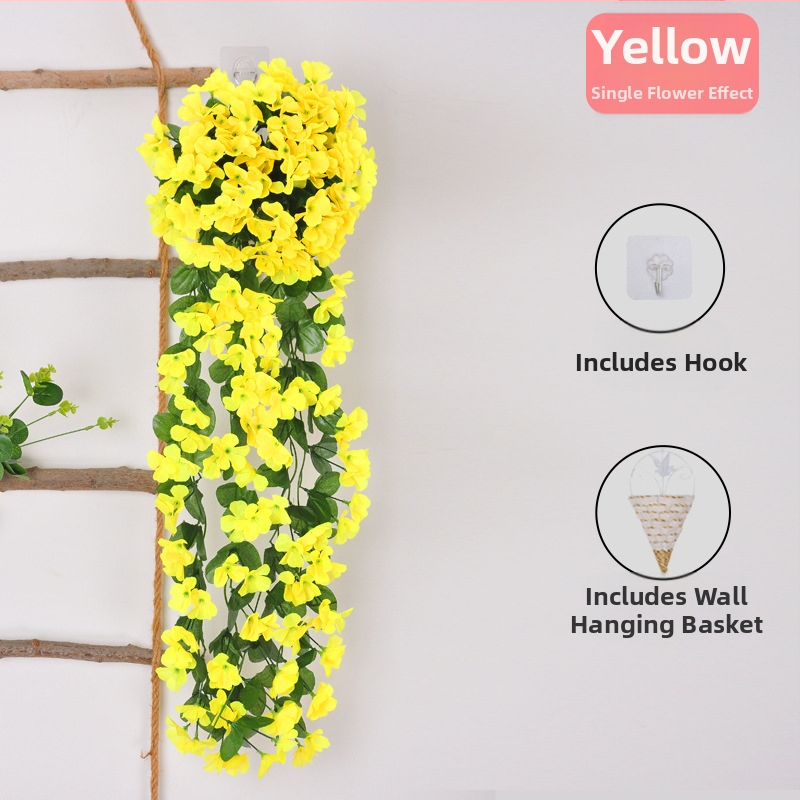 Selyem virág indája (Változat: Violet; Használat: Egyéb; Falra akasztható virágos műalkotás)