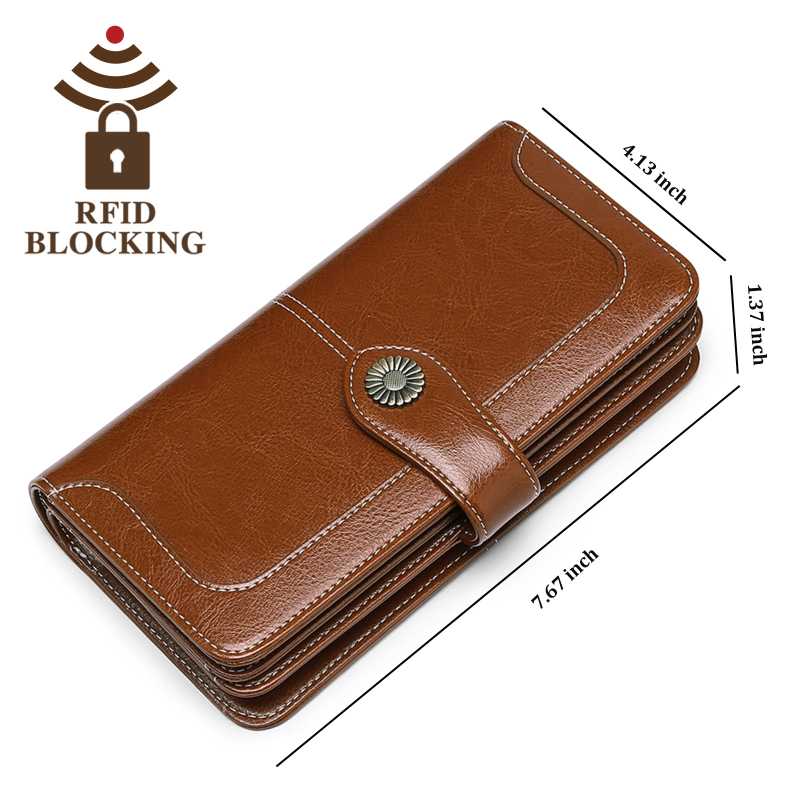 Γυναικείο μακρύ πορτοφόλι RFID, Super-Fiber Δέρμα, Μοντέλο 5216, Μάρκα Sendefn/Saint Tiffany, Εσωτερική επένδυση πολυεστέρας