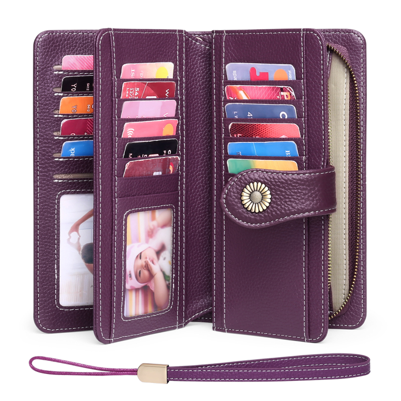 Γυναικείο μακρύ πορτοφόλι RFID, Super-Fiber Δέρμα, Μοντέλο 5216, Μάρκα Sendefn/Saint Tiffany, Εσωτερική επένδυση πολυεστέρας