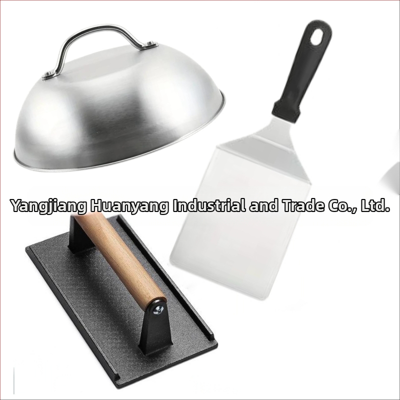 Комплект инструменти за барбекю, 3 части, неръждаема стомана, марка Huanya