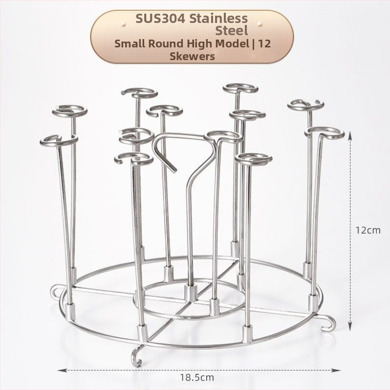 Στρογγυρή σχάρα από ανοξείδωτο ατσάλι για φριτέζα αέρα με διπλό επίπεδο, ατμό/γκριλ, φορητή, εύκολη στον καθαρισμό, ανθεκτική στη σκουριά