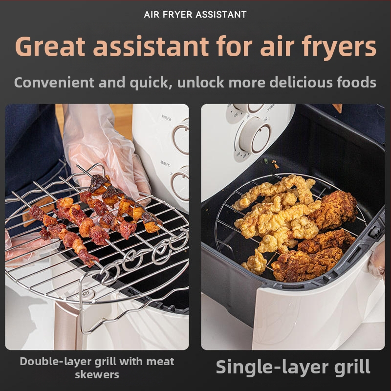 Кръгла неръждаема стомана фритюрник двойно-слоен пара/грил решетка, преносима, лесна за почистване, устойчива на ръжда