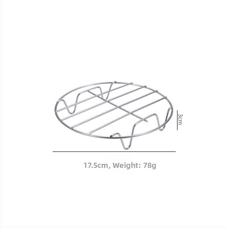 Στρογγυρή σχάρα από ανοξείδωτο ατσάλι για φριτέζα αέρα με διπλό επίπεδο, ατμό/γκριλ, φορητή, εύκολη στον καθαρισμό, ανθεκτική στη σκουριά