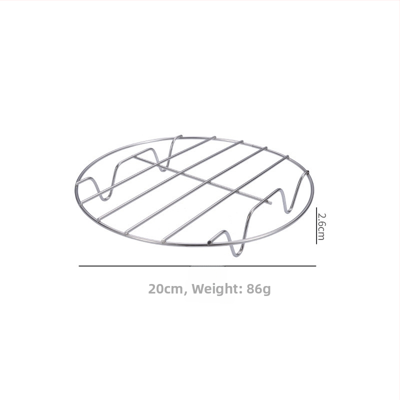 Στρογγυρή σχάρα από ανοξείδωτο ατσάλι για φριτέζα αέρα με διπλό επίπεδο, ατμό/γκριλ, φορητή, εύκολη στον καθαρισμό, ανθεκτική στη σκουριά