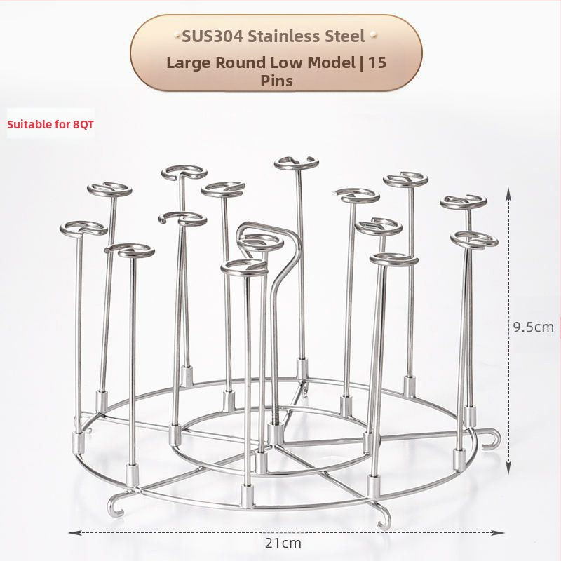 Στρογγυρή σχάρα από ανοξείδωτο ατσάλι για φριτέζα αέρα με διπλό επίπεδο, ατμό/γκριλ, φορητή, εύκολη στον καθαρισμό, ανθεκτική στη σκουριά