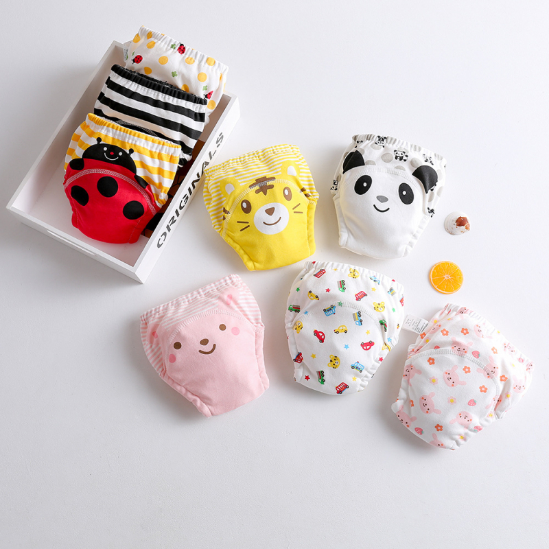 Японски стил бебешки марлеви пелени панталони, водоустойчиви, миещи се, памучен калъф за пелени, обучителни панталони