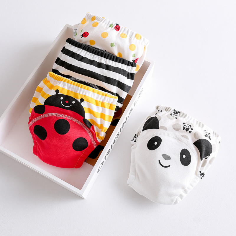 Японски стил бебешки марлеви пелени панталони, водоустойчиви, миещи се, памучен калъф за пелени, обучителни панталони