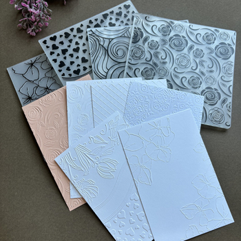 Matriță pentru relief cu textură de trandafir, 2D concav-convex, din plastic, pentru DIY