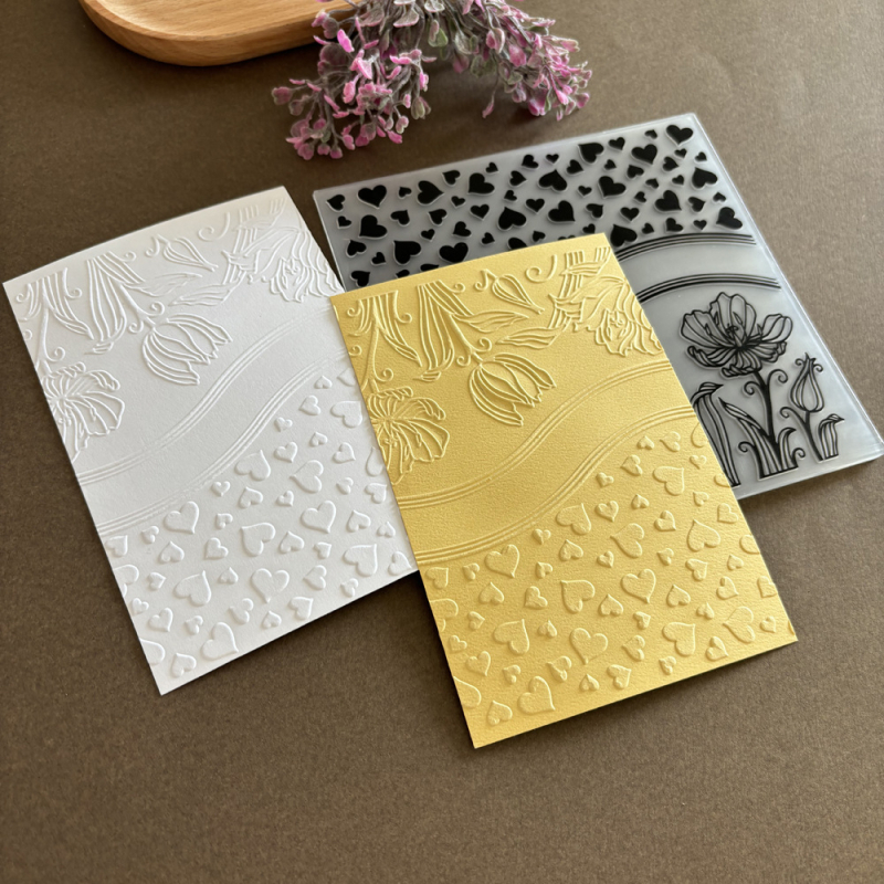 Matriță pentru relief cu textură de trandafir, 2D concav-convex, din plastic, pentru DIY