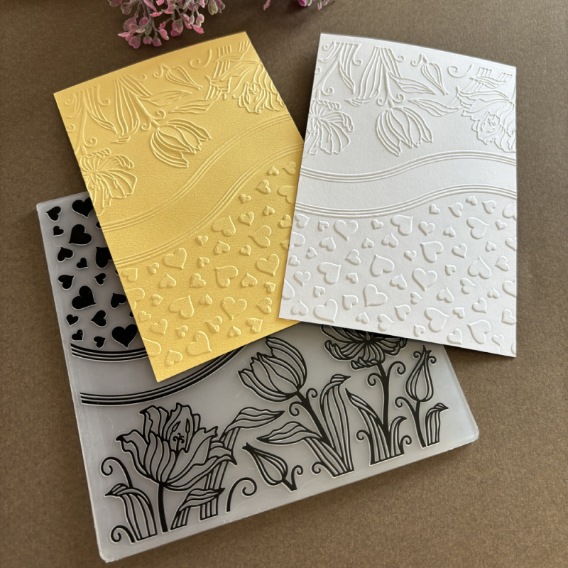 Matriță pentru relief cu textură de trandafir, 2D concav-convex, din plastic, pentru DIY