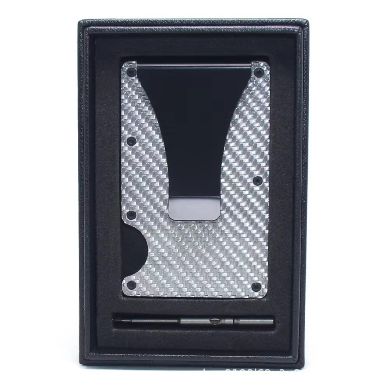 GSTAR Anglies pluošto RFID kortelių laikiklis su aliuminio lydinio kortelių dėžute — unisex piniginė, ruduo 2024