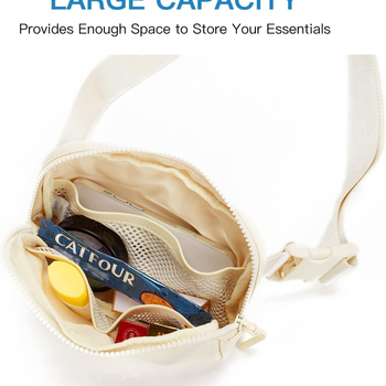 Αθλητική τσάντα μέσης με σχέδιο γραμμάτων – πολυεστέρας, αδιάβροχη και λειτουργία αντί-κλοπής, ουδέτερη για άνδρες και γυναίκες, για υπαίθρια αθλήματα