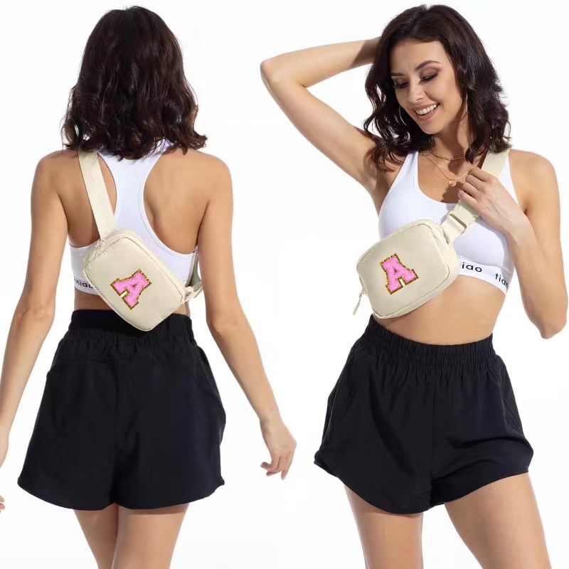 Sportinis juosmens krepšys su raidžių modeliu – poliesteris, vandeniui atsparus, anti-theft funkcija, universalus vyrams ir moterims, lauko sportui